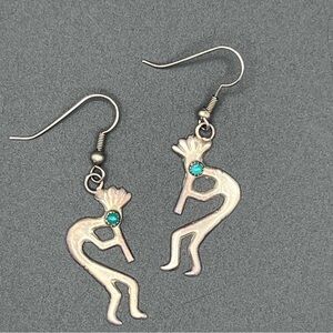 Native American Sandcast Kokopelli Earrings